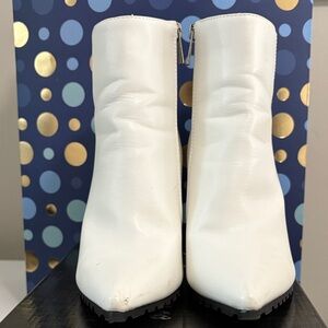 Qupid White Ankle Boots